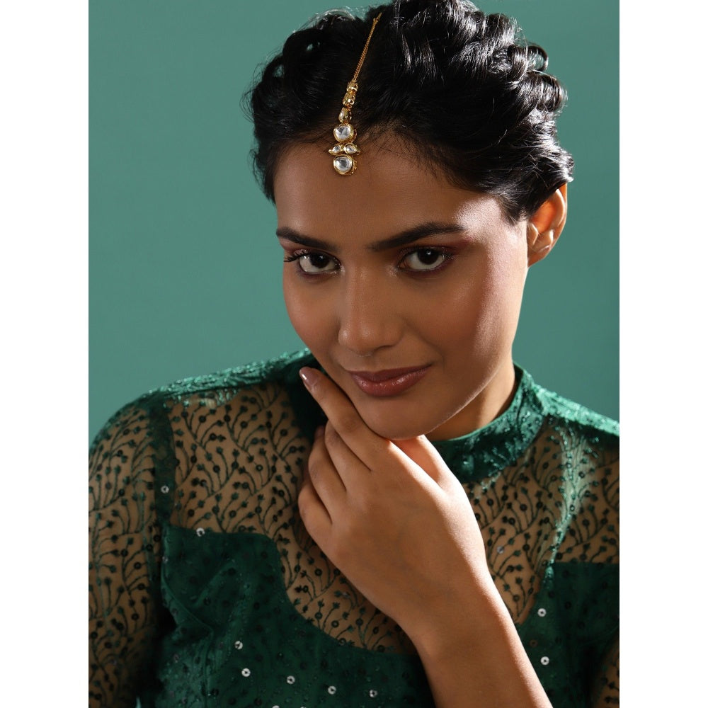 Ruby Raang Studio Kundan Maang Tikka