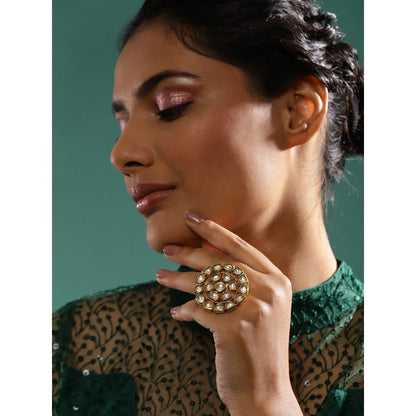Ruby Raang Studio Kundan Cocktail Ring