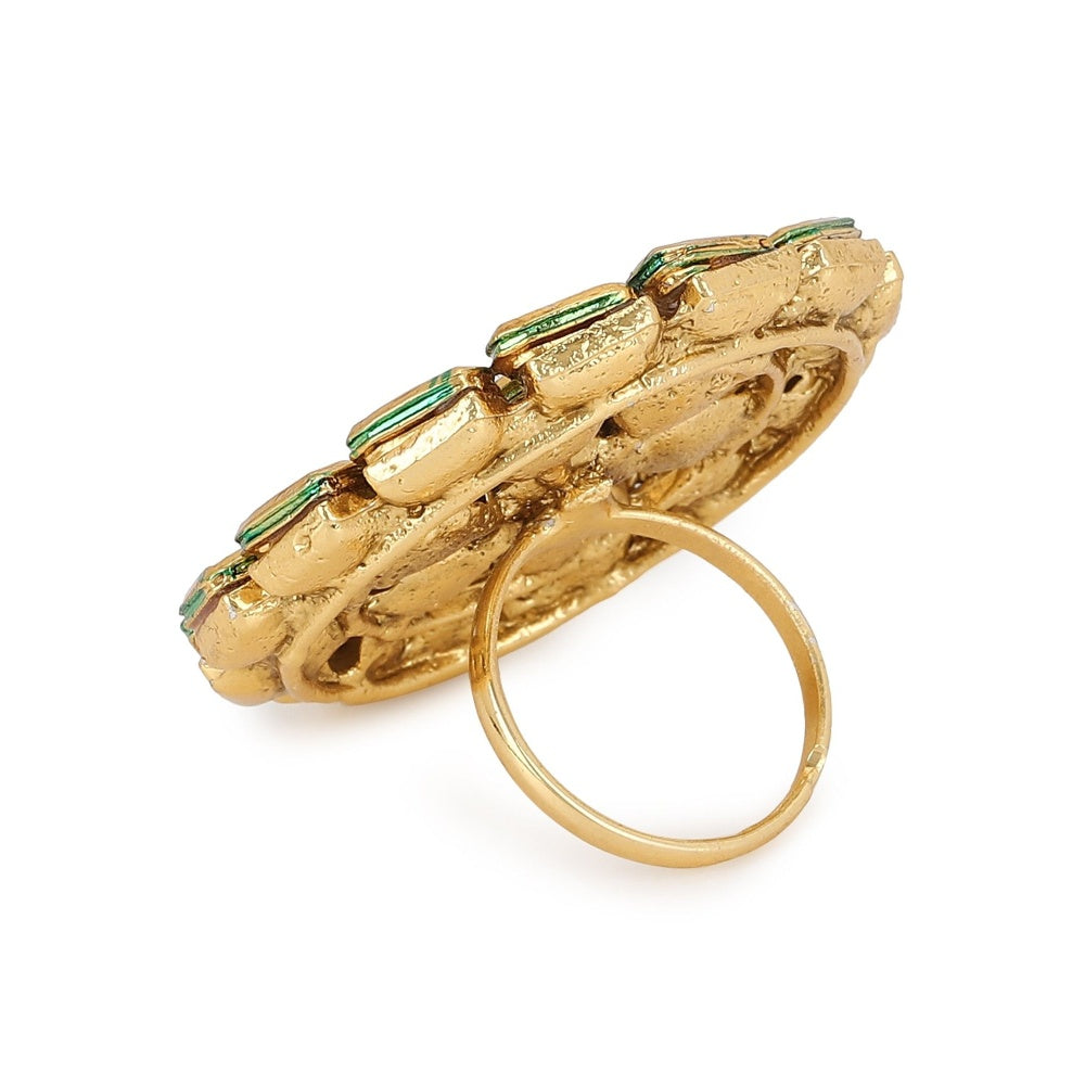 Ruby Raang Studio Kundan Cocktail Ring