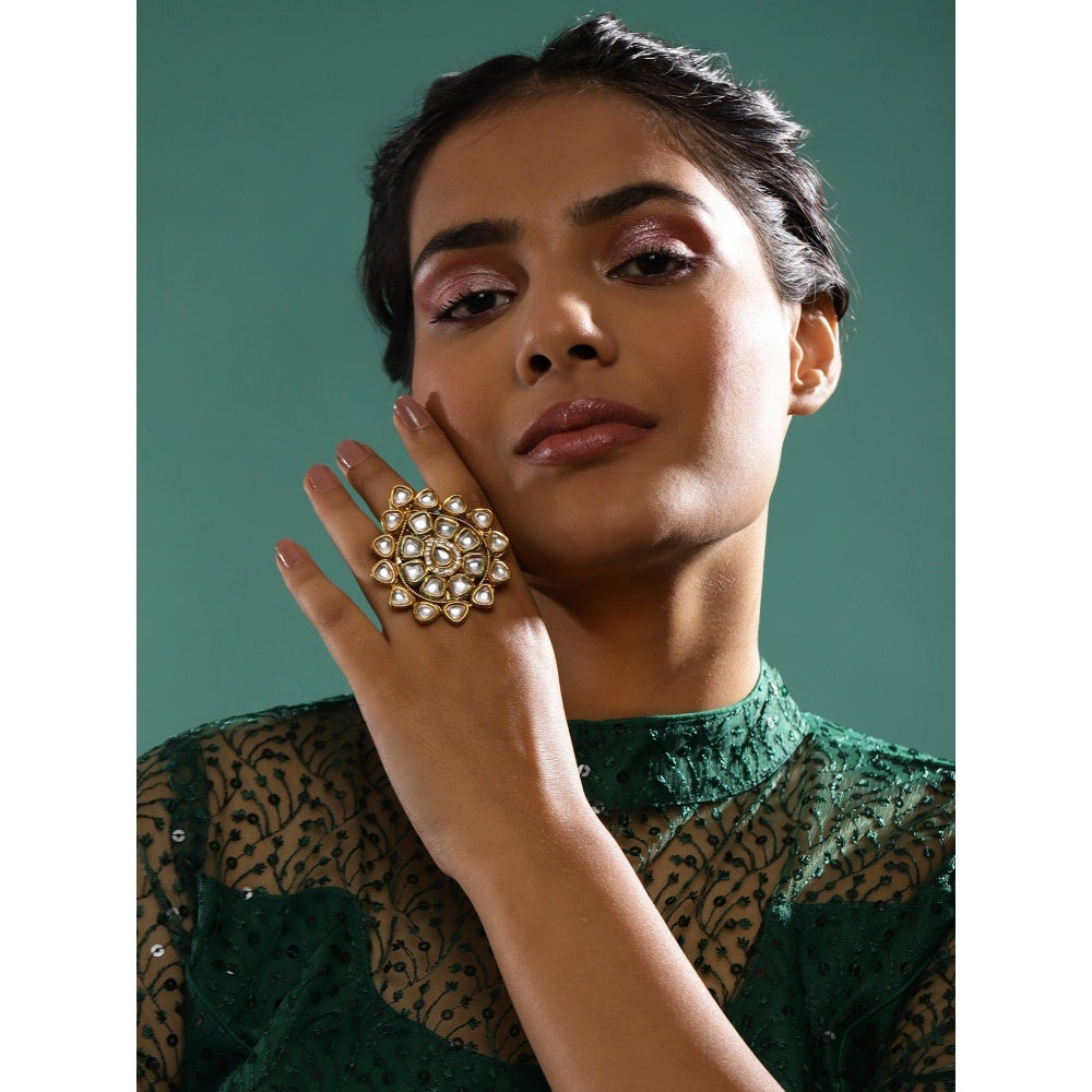 Ruby Raang Studio Kundan Cocktail Ring