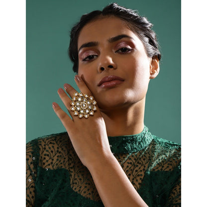 Ruby Raang Studio Kundan Cocktail Ring