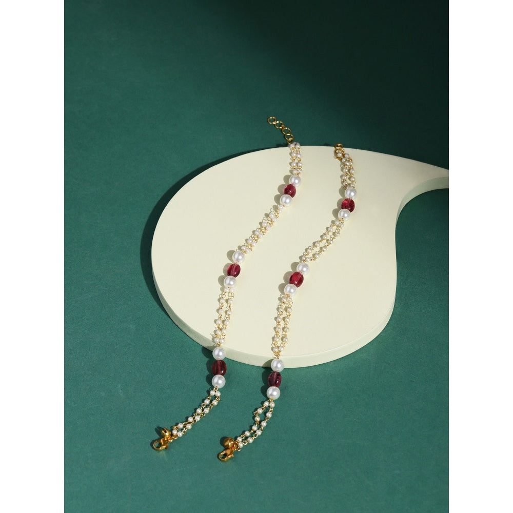 Ruby Raang Studio Pearl Anklets