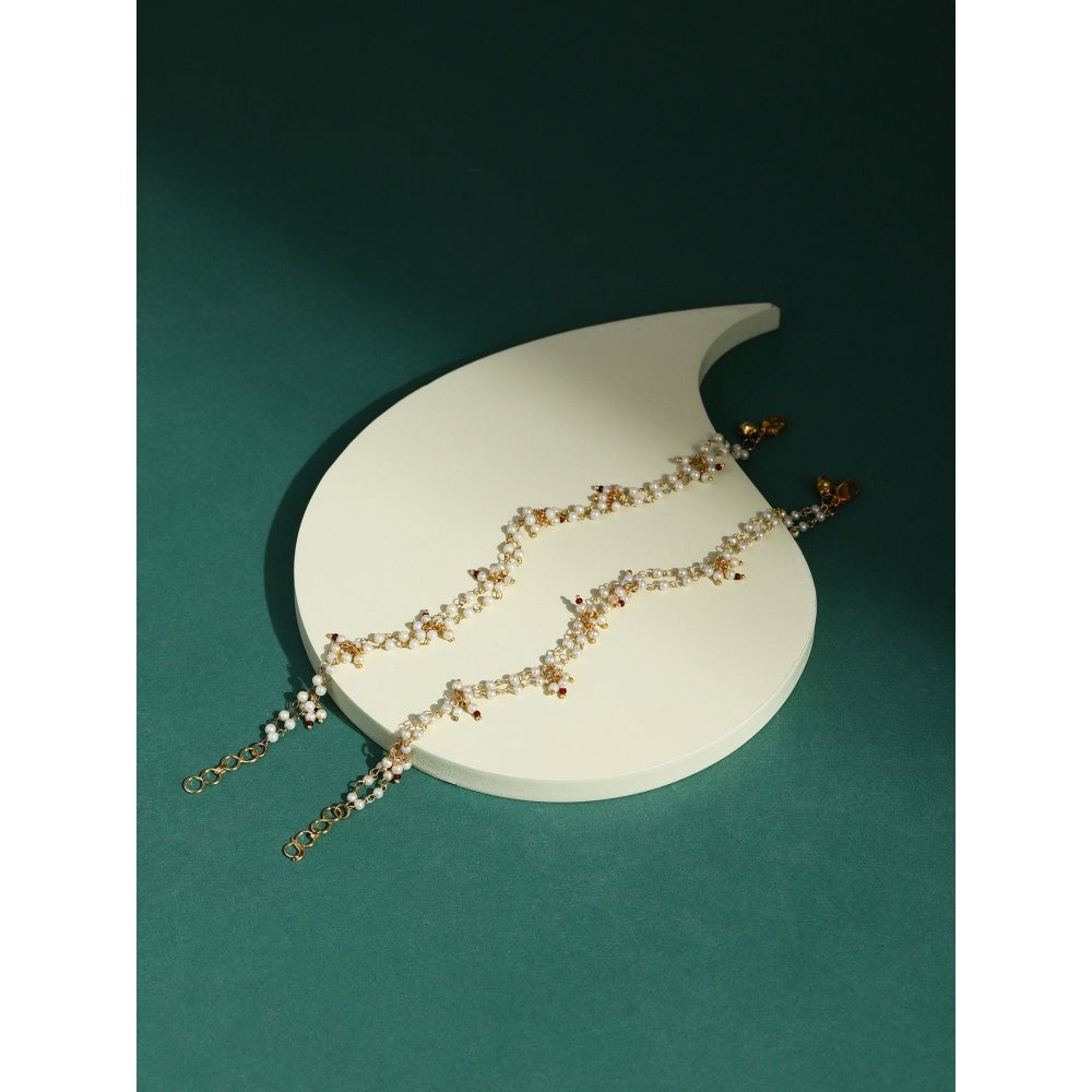 Ruby Raang Studio Pearl Anklets