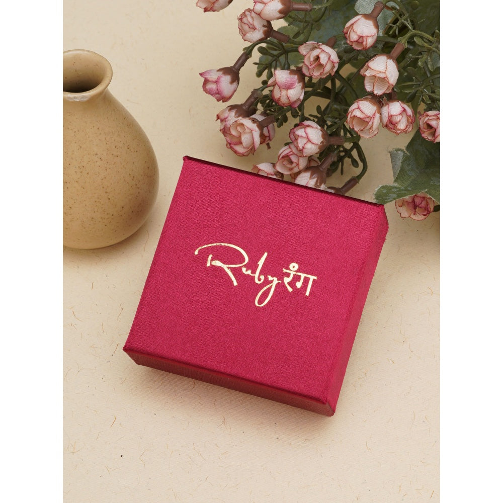 Ruby Raang Studio Kundan Earrings with Green Stonework