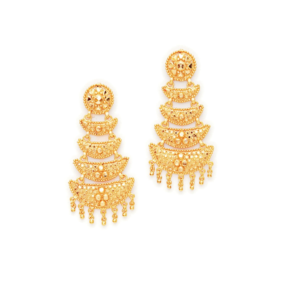 Ruby Raang Studio Golden Dangler Earrings