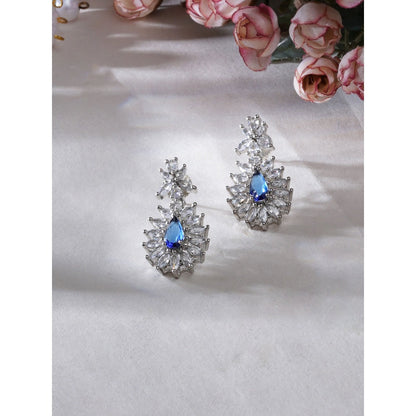 Ruby Raang Studio Midnight Blue Stone & Diamond Earrings