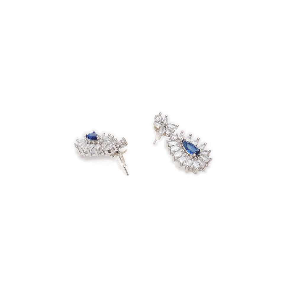 Ruby Raang Studio Midnight Blue Stone & Diamond Earrings