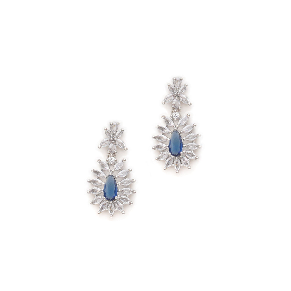 Ruby Raang Studio Midnight Blue Stone & Diamond Earrings