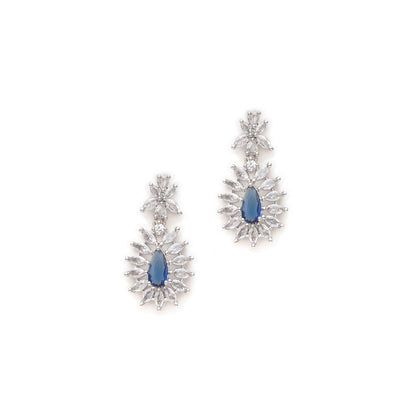 Ruby Raang Studio Midnight Blue Stone & Diamond Earrings