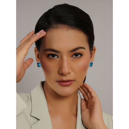 Ruby Raang Studio Aqua Blue Stone Studs