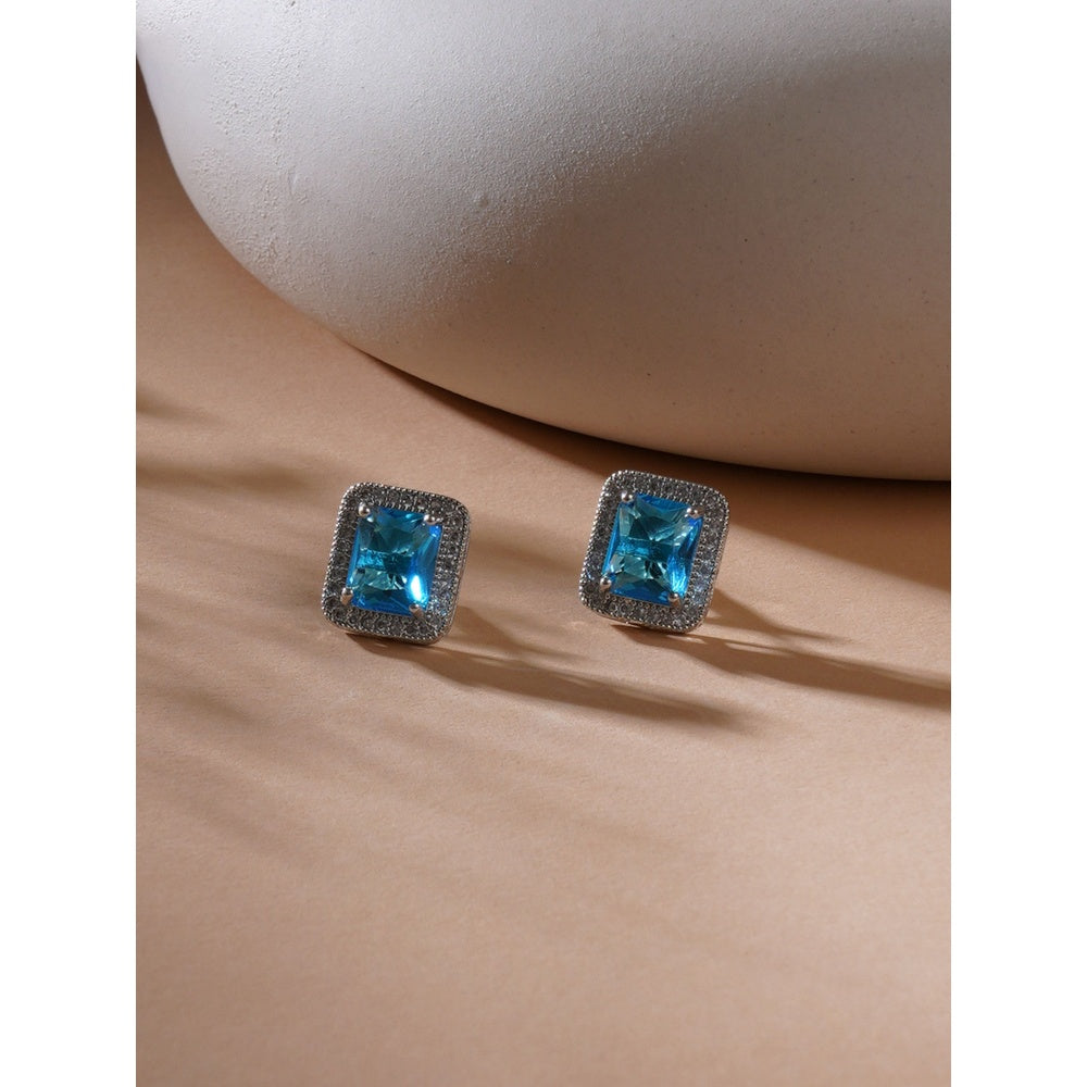 Ruby Raang Studio Aqua Blue Stone Studs
