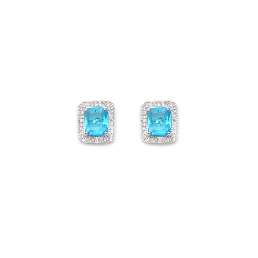 Ruby Raang Studio Aqua Blue Stone Studs
