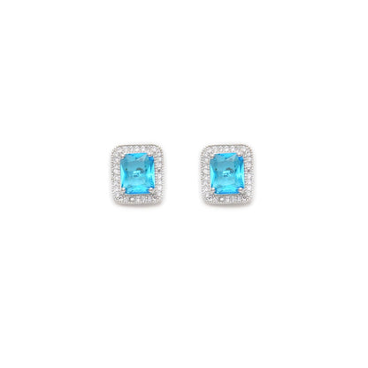 Ruby Raang Studio Aqua Blue Stone Studs