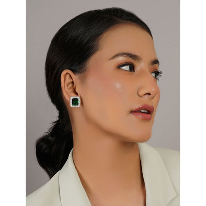 Ruby Raang Studio Green Stone Studs