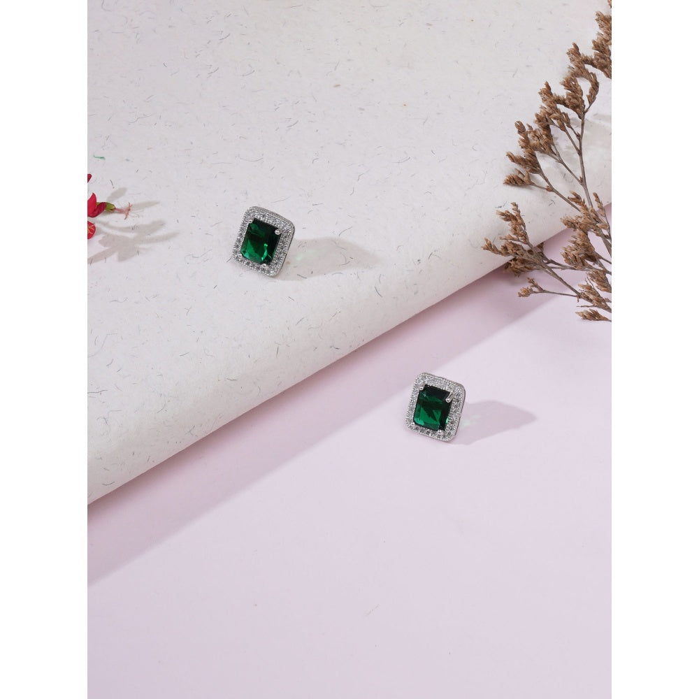 Ruby Raang Studio Green Stone Studs