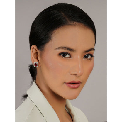 Ruby Raang Studio Maroon Stone Studs