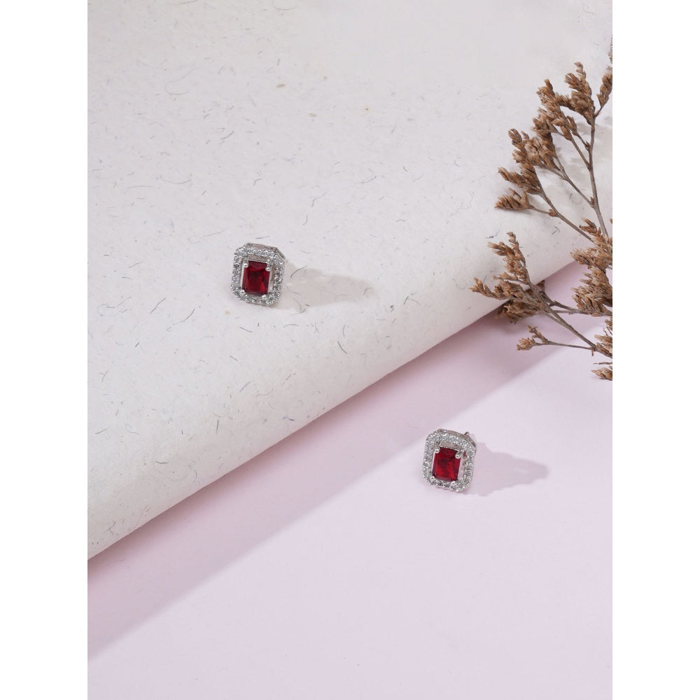 Ruby Raang Studio Maroon Stone Studs