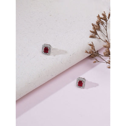 Ruby Raang Studio Maroon Stone Studs