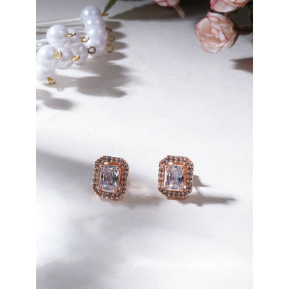 Ruby Raang Studio Rose Gold Diamond Studs