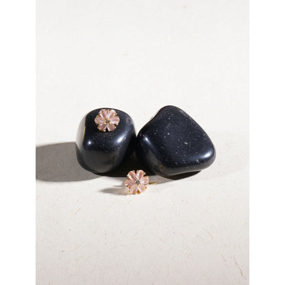 Ruby Raang Studio Peach Stone Flower Studs