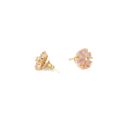 Ruby Raang Studio Peach Stone Flower Studs