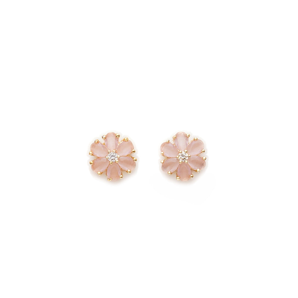 Ruby Raang Studio Peach Stone Flower Studs