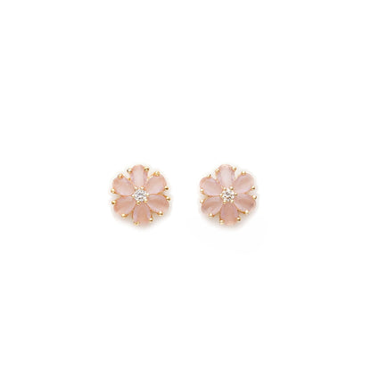 Ruby Raang Studio Peach Stone Flower Studs