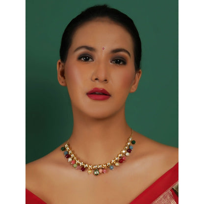 Ruby Raang Studio Multi-Color Stone Kundan Neckpiece