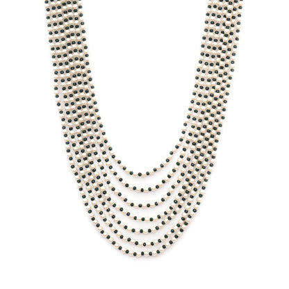 Ruby Raang Studio Green and Cream Pearl Layered Necklace