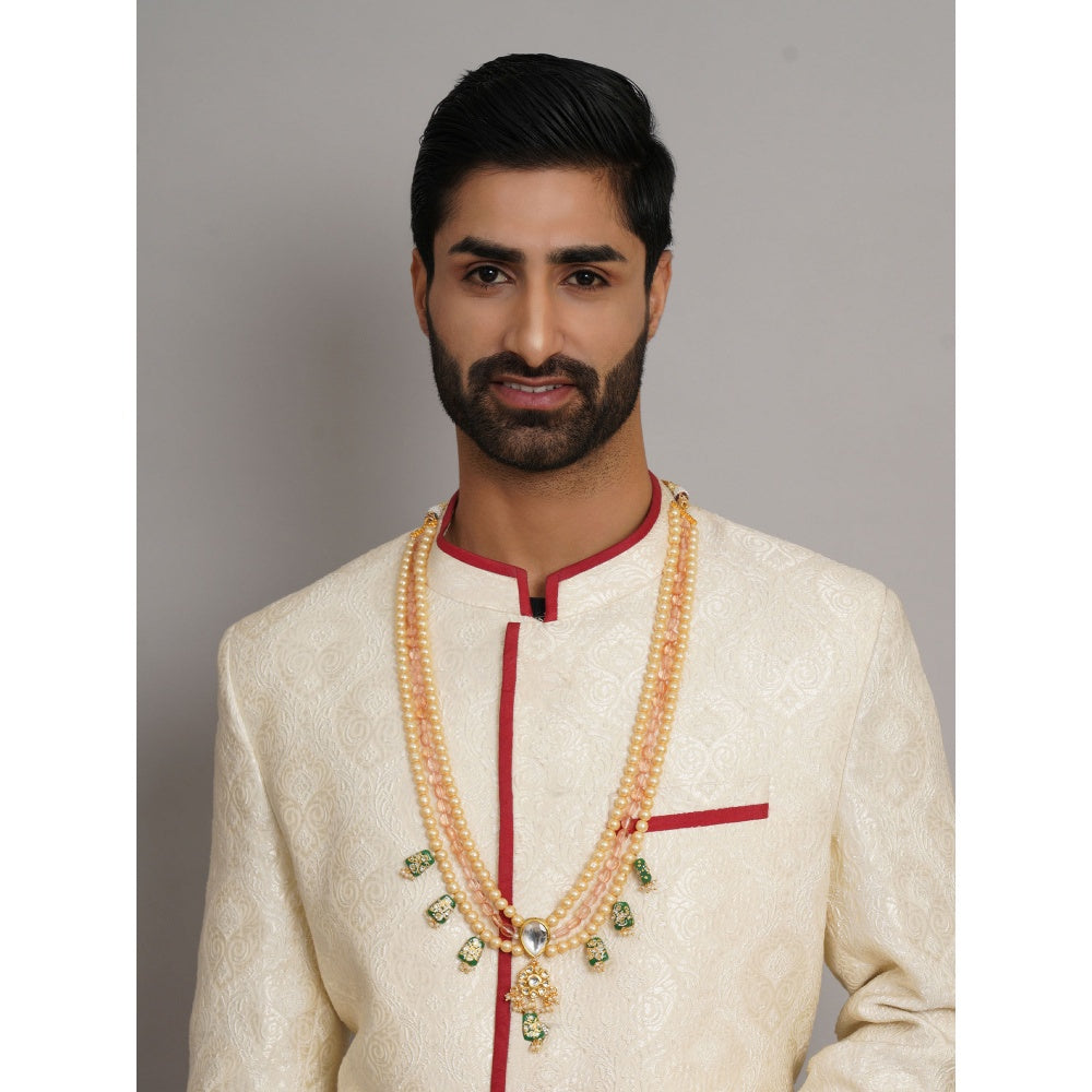 Ruby Raang Studio Long Kundan Necklace With Multi Stones