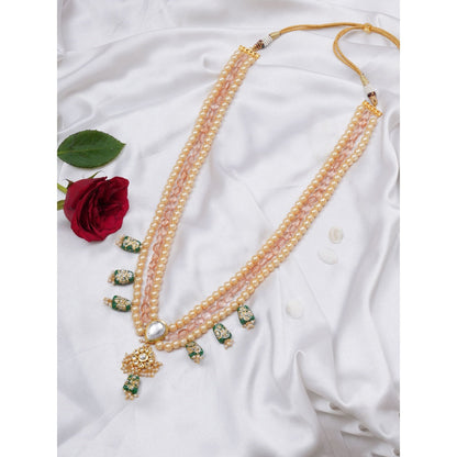 Ruby Raang Studio Long Kundan Necklace With Multi Stones