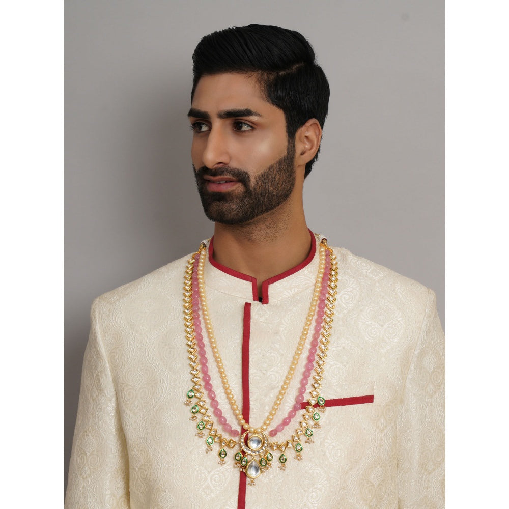Ruby Raang Studio Long Kundan Necklace With Multi Stones