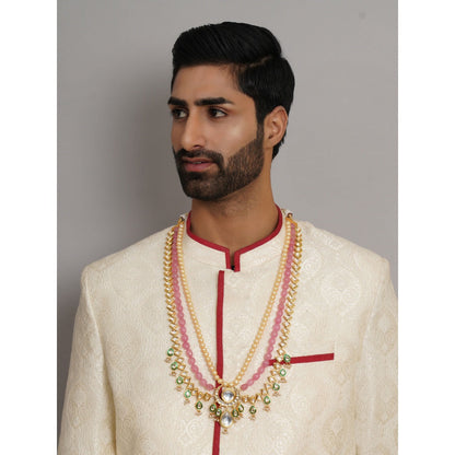 Ruby Raang Studio Long Kundan Necklace With Multi Stones