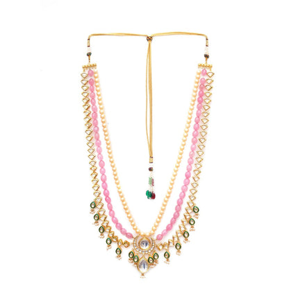 Ruby Raang Studio Long Kundan Necklace With Multi Stones