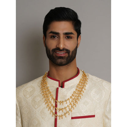 Ruby Raang Studio Layered Pearl and Kundan Necklace