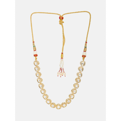 Ruby Raang Studio Kundan And Diamond Necklace In Brass