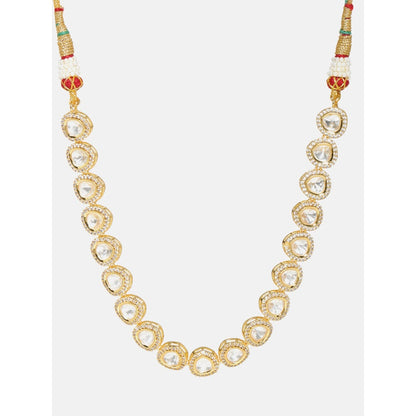 Ruby Raang Studio Kundan And Diamond Necklace In Brass