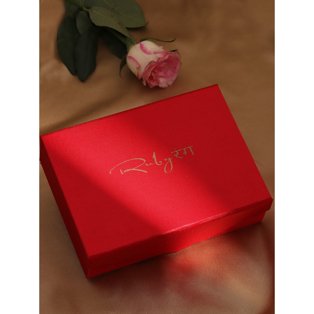 Ruby Raang Studio Kundan And Diamond Necklace In Brass