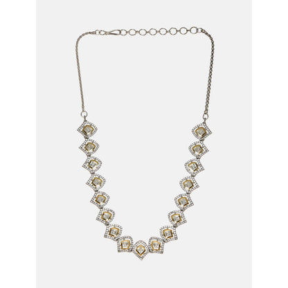Ruby Raang Studio Silver Kundan And American Diamond Necklace