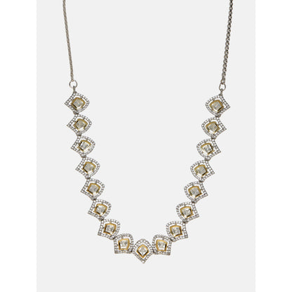 Ruby Raang Studio Silver Kundan And American Diamond Necklace
