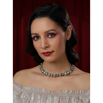 Ruby Raang Studio Muli Kundan Necklace With Meenakari And American Diamonds