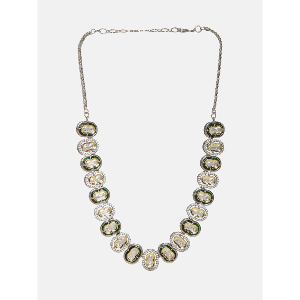 Ruby Raang Studio Muli Kundan Necklace With Meenakari And American Diamonds