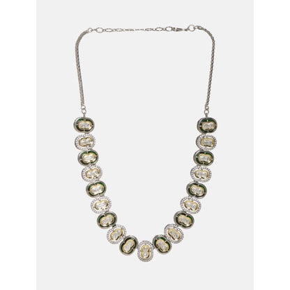 Ruby Raang Studio Muli Kundan Necklace With Meenakari And American Diamonds