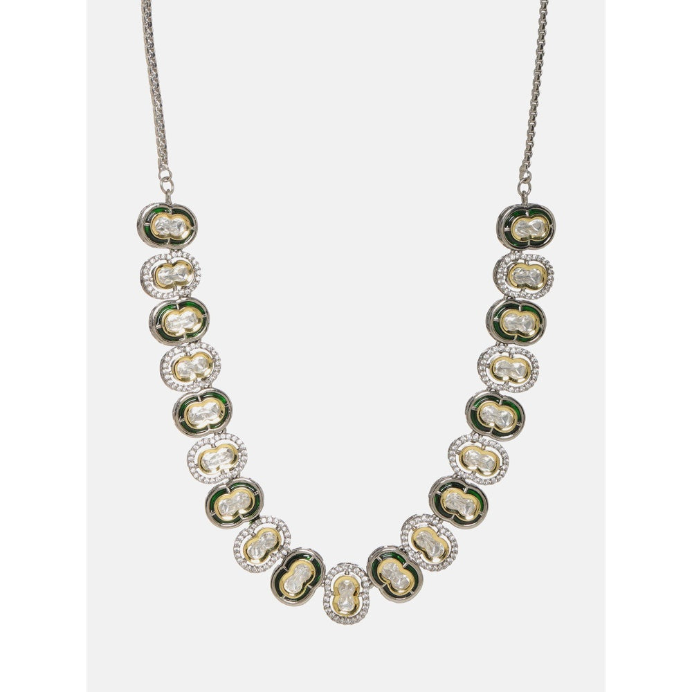 Ruby Raang Studio Muli Kundan Necklace With Meenakari And American Diamonds