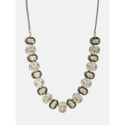 Ruby Raang Studio Muli Kundan Necklace With Meenakari And American Diamonds