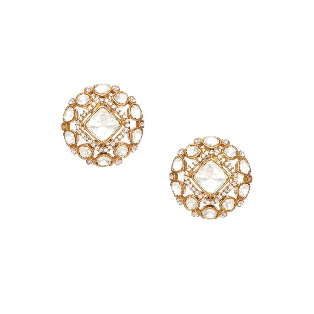 Ruby Raang Studio Kundan Oversized Stud Earrings