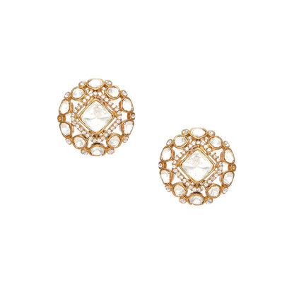 Ruby Raang Studio Kundan Oversized Stud Earrings