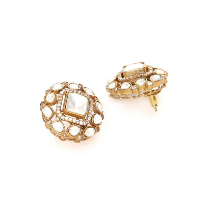 Ruby Raang Studio Kundan Oversized Stud Earrings