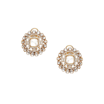 Ruby Raang Studio Round Oversized Kundan Earrings
