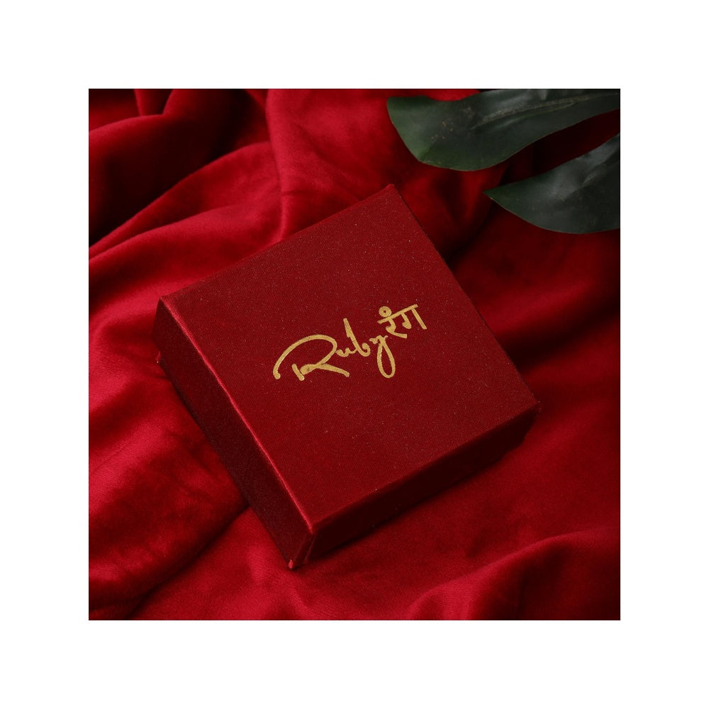 Ruby Raang Studio Triangle Dual Tone Kundan Earrings